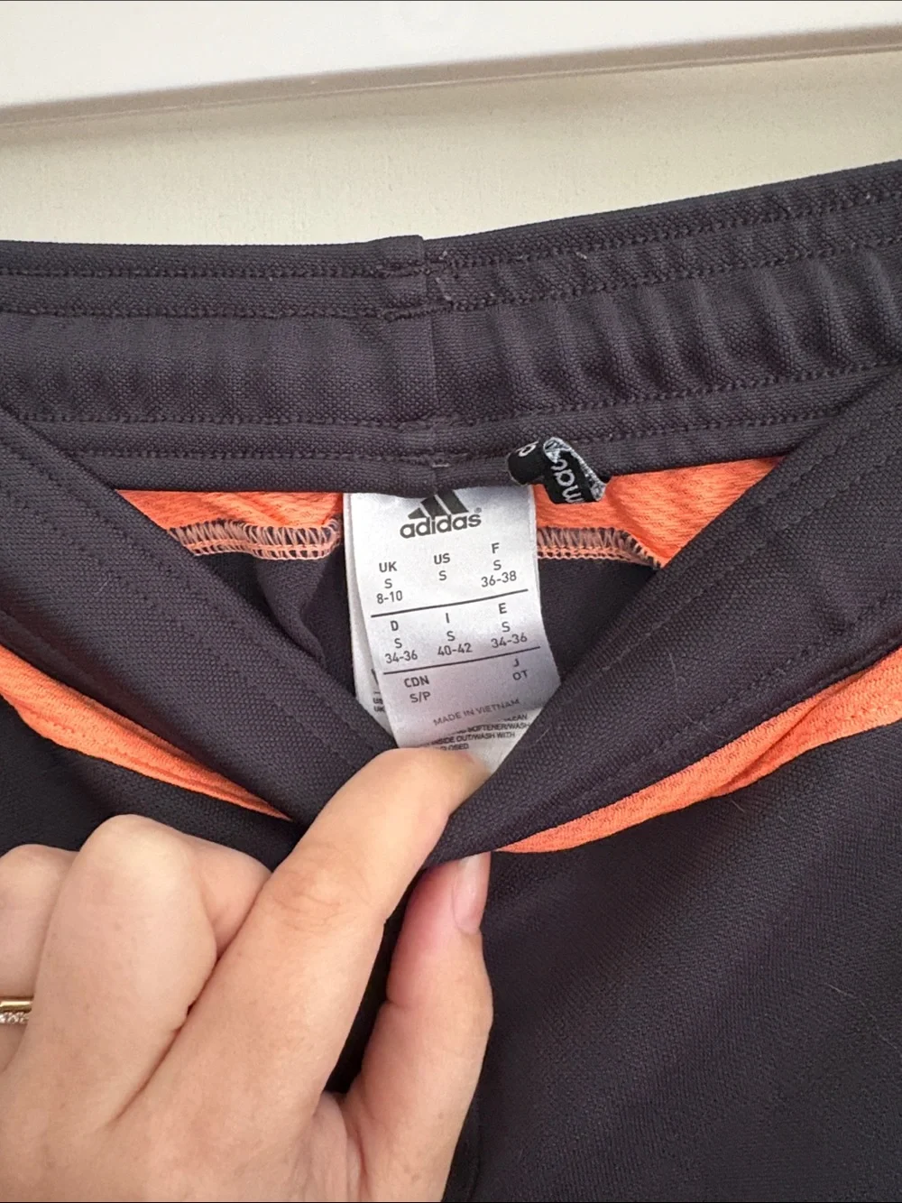 adidas Grey with Coral Stripe Soccer Pants - Picture 3 of 3